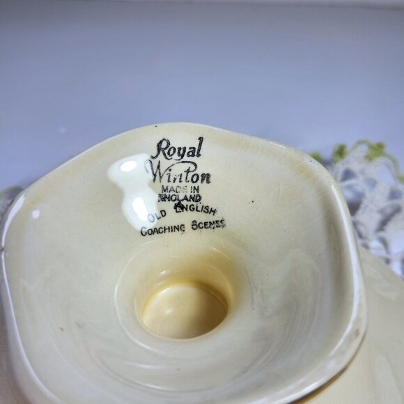 Royal Winton Candy Dish Old English Coaching Scenes Pedestal Base - Picture 10 of 10